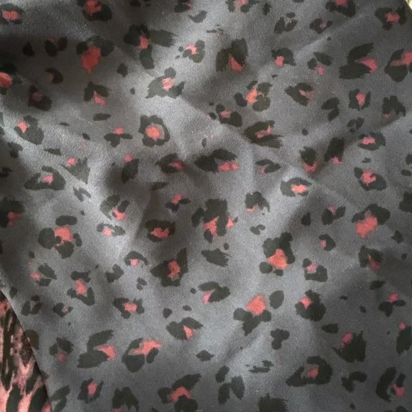 Women's Mixed-Print Long Sleeve Blouse in Wine and Black - Picture 5 of 5